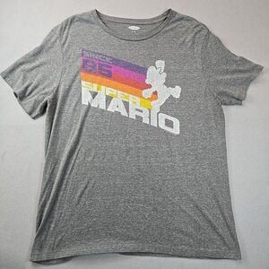 Mario Graphic Set Of 2 Shirts Men's XL Grey‎ And Blue Shirt
